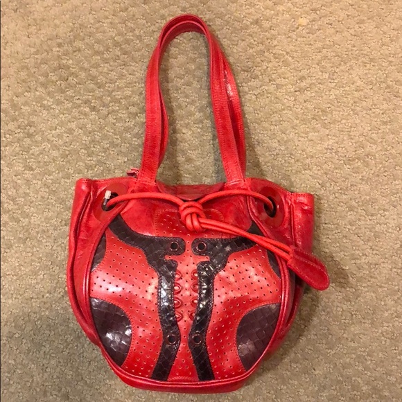 Balenciaga NWT- red leather and snakeskin purse - Picture 1 of 5